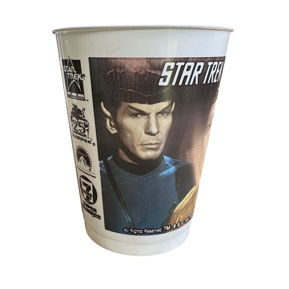 Vtg Star Trek TOS Slurpee Cup 7 Eleven Plastic Cup 1991 Kirk Spock Uhura McCoy - Picture 2 of 8